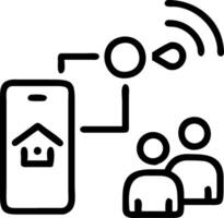 Bokeh digital art of a family controlling smart home devices with a smartphone app vector