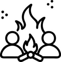 Bokeh digital art of a family gathered around a campfire at dusk vector