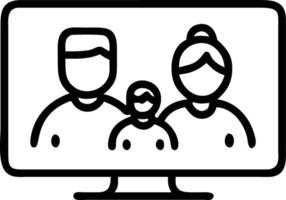 Bokeh digital art of a family sharing a call with relatives on a large screen vector
