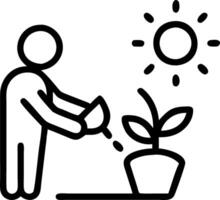Bokeh digital art of a person watering houseplants by the window ample space for text on the left vector