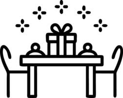 Bokeh digital art of a surprise family dinner with gifts placed on the table surrounded by soft twinkling lights vector