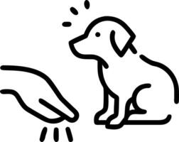 Bokeh effect on person petting a therapy dog in hospital setting vector