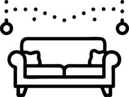 Bokeh lights framing a comfortable sofa vector