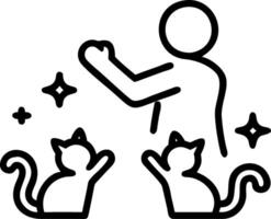 Bokeh lights framing a person playing with kittens vector