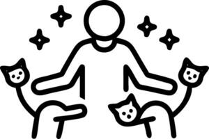 Bokeh lights framing a person playing with kittens vector