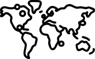 Bokeh lights in shape of world map representing global remote work vector