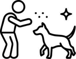 Bokeh lights framing a person and dog playing fetch vector