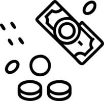 Bokeh rain of coins and banknotes vector