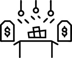 Business conference table with glowing financial data charts vector