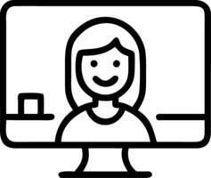 Businesswoman smiling during a call with soft bokeh background vector