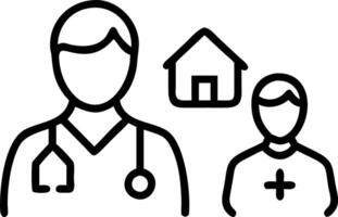 Candid capture of a doctor performing a home visit to a patient vector