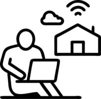 Candid capture of a person working remotely while traveling on a train laptop open on the tray table vector