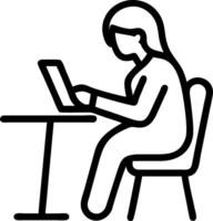 Candid capture of an elderly woman sitting alone on a beach looking at the ocean vector