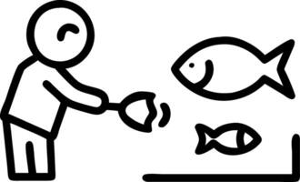 Candid Child Feeding Fish in Aquarium vector