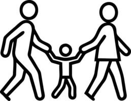Candid image of a family taking a walk through a forest trail vector