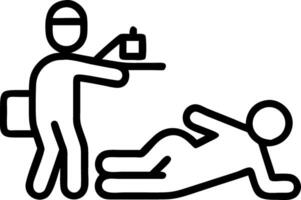 Candid image of a paramedic assisting in an emergency situation vector