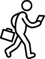 Candid image of a person working remotely in a rural setting with nature surroundings vector