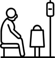 Candid image of an elderly woman waiting alone at a bus stop vector