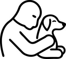 Candid Moment of Dog Resting on Owner Lap vector