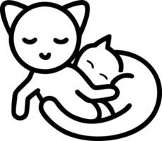Candid Moment of Kitten Curled up on Child Lap vector