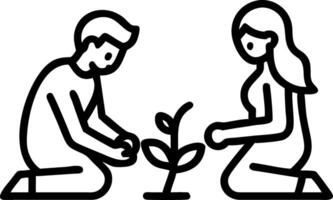 Candid photo of a young couple gardening together in their backyard vector
