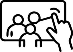 Candid shot of a family creating digital art together on a touchscreen device vector