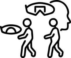 Candid shot of a family exploring space through a VR headset vector