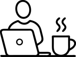 Candid shot of a person working remotely on a laptop in a cozy home setting with sunlight streaming through the window vector