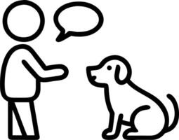 Child with speech delay communicating with therapy dog vector