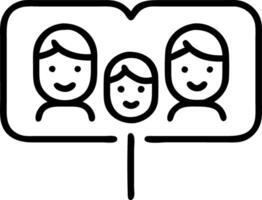 Close up of a family faces reflected in a futuristic smart mirror displaying fitness progress vector