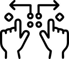 Close up of a family hands playing a futuristic holographic board game vector