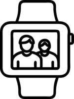 Close up of a family sharing a holographic family album projected from a wearable device vector