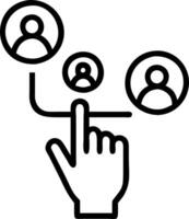 Close up of a familys fingertips touching a virtual family tree hologram vector
