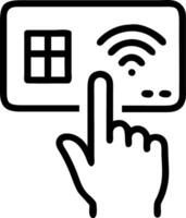 Close up of a familys fingertips touching a virtual family tree hologram vector