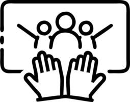 Close up of a familys hands gesturing to control a smart holographic display during dinner vector