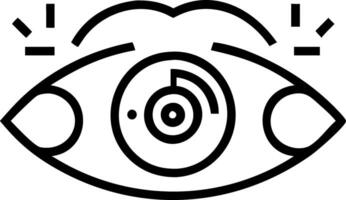 Close up of a familys eyes and a smart contact lens interface overlay vector