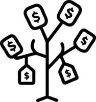 Close up of a futuristic holographic money tree with currency symbols and discount tags vector
