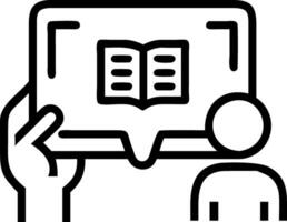 Close up of a futuristic education tablet being used by a teenager and their elderly uncle vector