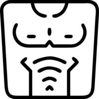 Close up of a smart scale displaying body composition metrics including muscle mass and body fat percentage vector