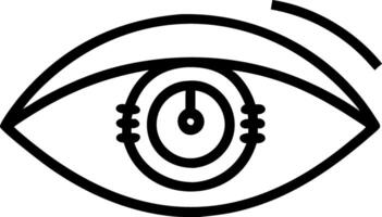 Close up of a teenagers eye with a digital interface from smart contact lenses vector