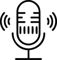 Close up of AI assistant microphone with glowing soundwave data vector