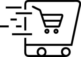 Close up of a Virtual Shopping Cart on Digital Interface vector