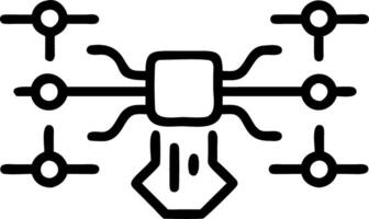 Close up of AI drone propeller with glowing data flow vector