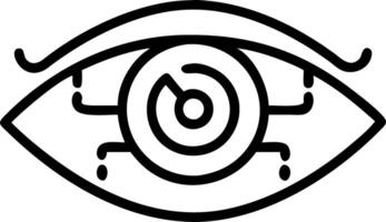 Close up of an elderly womans eye displaying biometric security interface vector