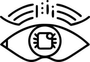Close up of an elderly womans eye with a virtual reality reflection vector