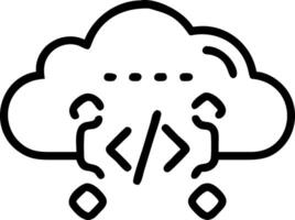 Close up of cloud symbol in code lines vector