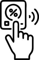 Close up of Digital Fingerprint Payment with Discount Applied vector