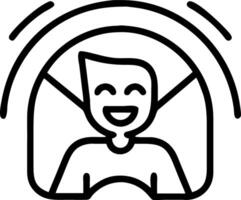 Close up of drivers smile illuminated by neon lights in futuristic tunnel vector