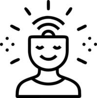 Close up of face illuminated by holographic notifications vector