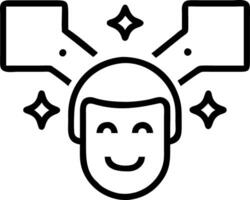 Close up of face with smile lit by holographic displays vector